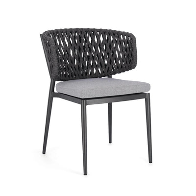 NOELIA Outdoor Dining Chair in Charcoal - Bizzotto | Milola