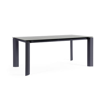 OTAVIO Ceramic Outdoor Dining Table in Anthracite Aluminium - Bizzotto | Milola