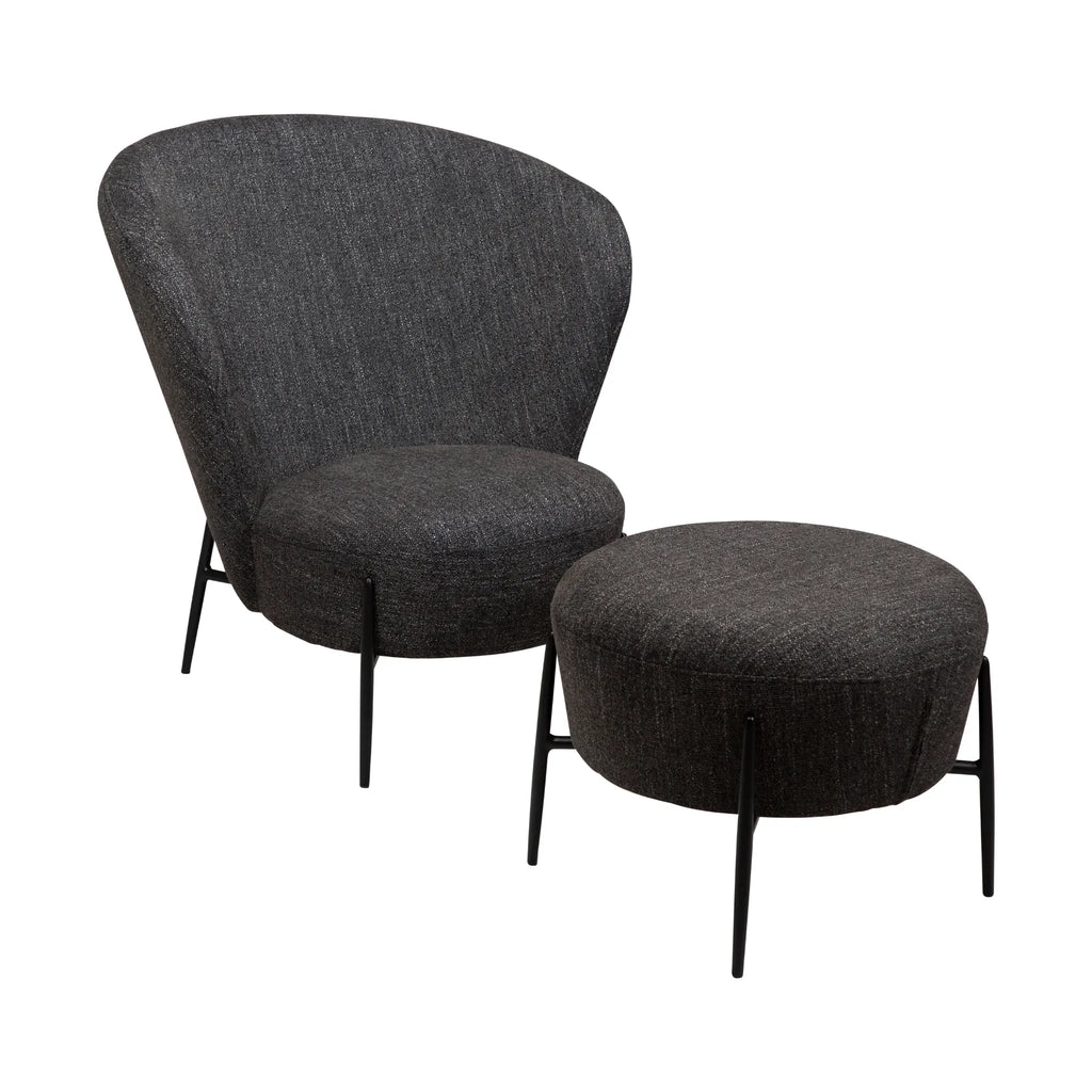 ORBIT Lounge Chair in Black Fabric - Danform | Milola