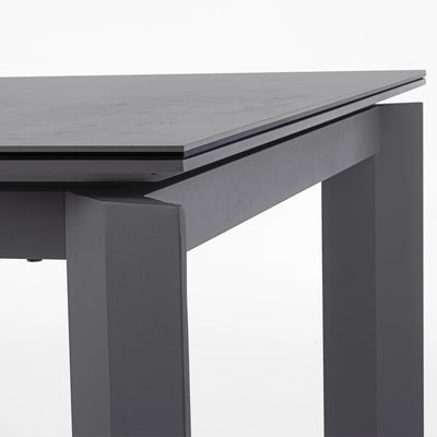 OTAVIO Ceramic Outdoor Extendable Dining Table in Anthracite Aluminium - Bizzotto | Milola