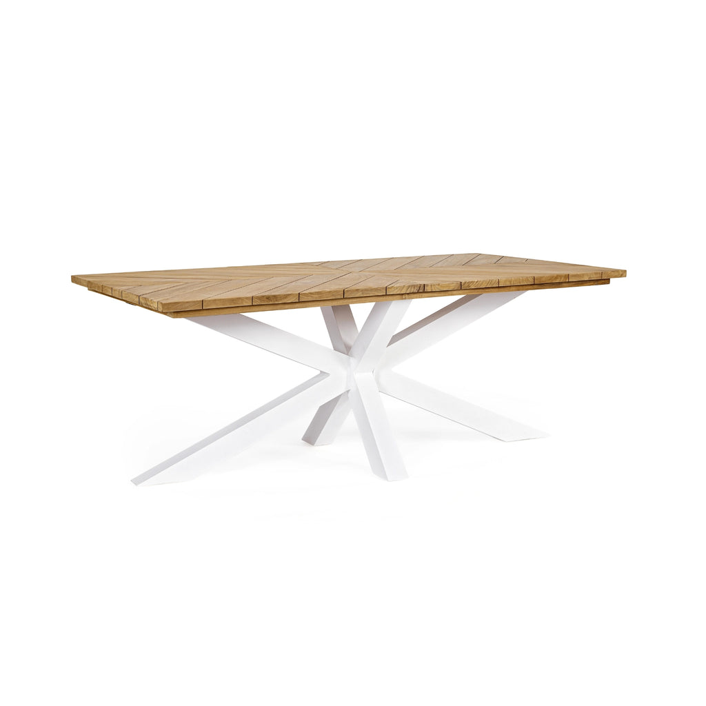 PALMDALE Outdoor Dining Table in White - Bizzotto | Milola