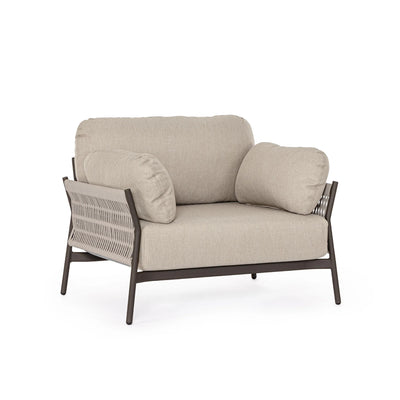 PARDIS Outdoor Lounge Chair in Raven Black/Beige - Bizzotto | Milola