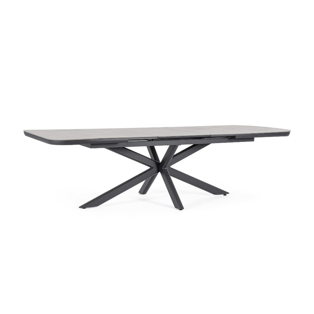 PASCAL Sintered Stone Outdoor Extendable Dining Table in Anthracite Aluminium - Bizzotto | Milola