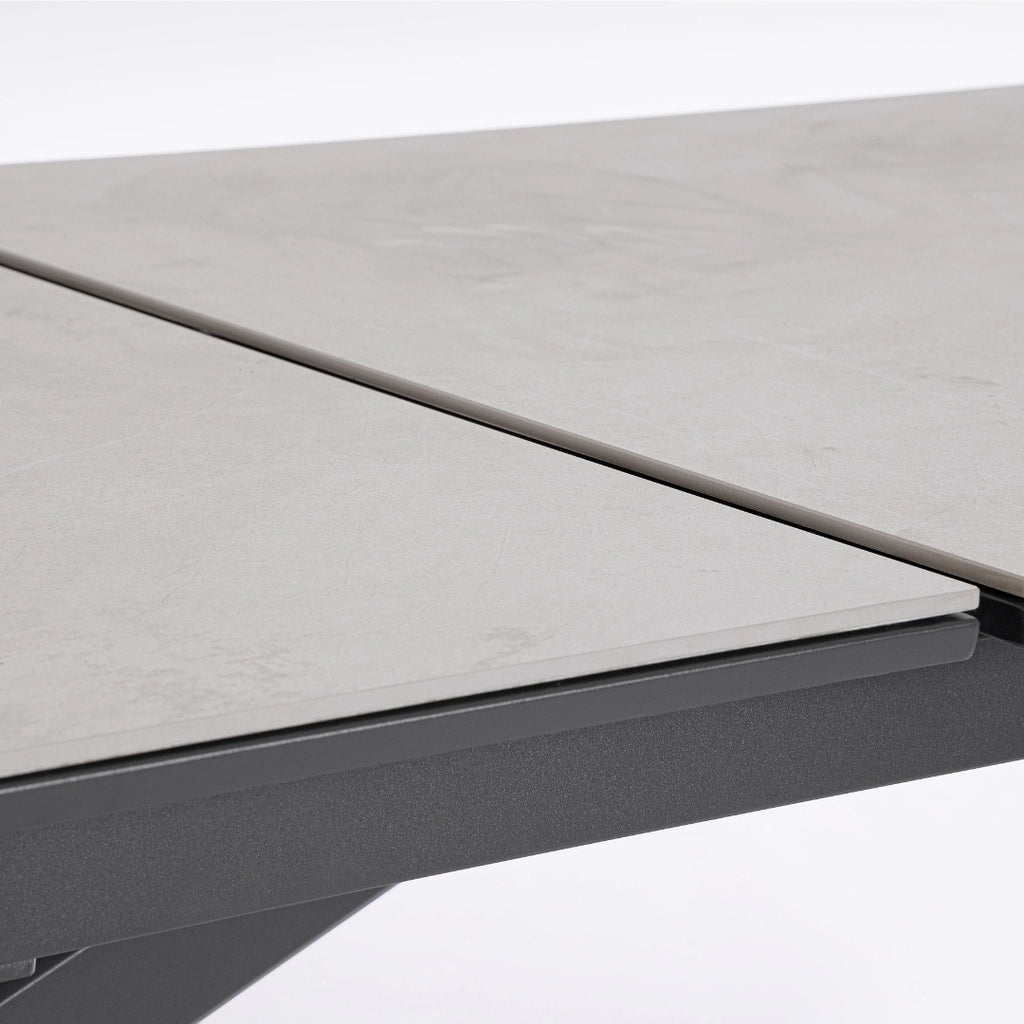 PASCAL Sintered Stone Outdoor Extendable Dining Table in Anthracite Aluminium - Bizzotto | Milola