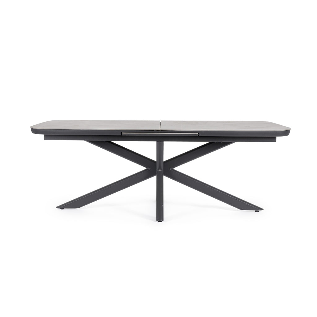 PASCAL Sintered Stone Outdoor Extendable Dining Table in Anthracite Aluminium - Bizzotto | Milola