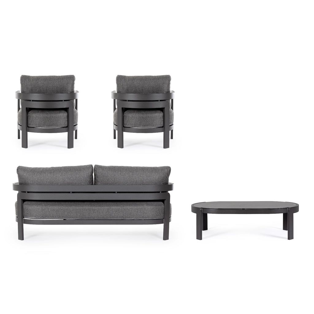 PRESLEY Outdoor Sofa Set in  Charcoal - Bizzotto | Milola