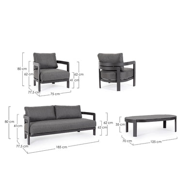 PRESLEY Outdoor Sofa Set Dimensions - Bizzotto | Milola