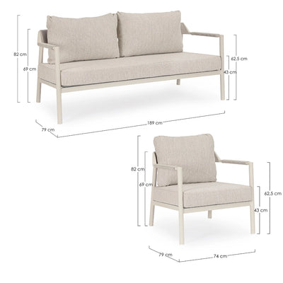 ROPERY Outdoor Sofa Set Dimensions - Bizzotto | Milola