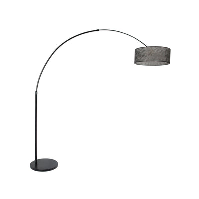 SPARKLED LIGHT Arch Floor Lamp with Fabric Shade in Black Sizoflor - Steinhauer | Milola