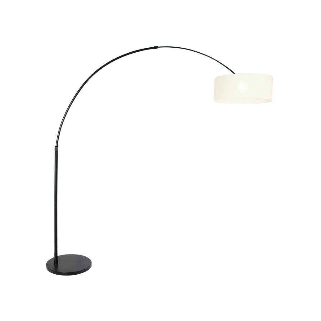 SPARKLED LIGHT Arch Floor Lamp with Fabric Shade in White Linen - Steinhauer | Milola