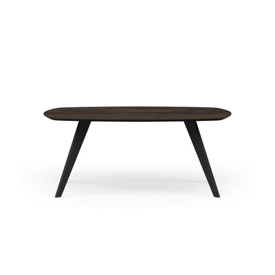 TYRA Boatshaped Ceramic/Marble Dining Table - Black with Bronze Top - Milola