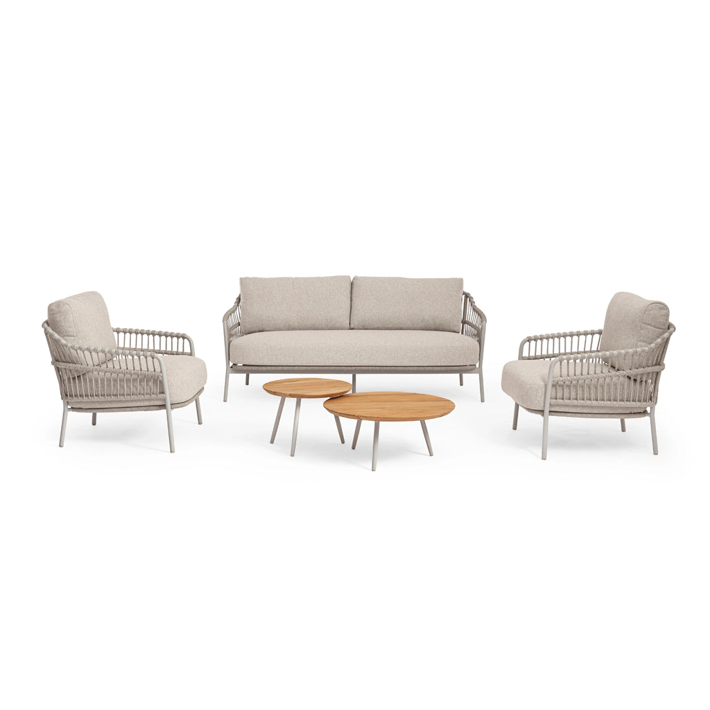 TALAIA Outdoor Sofa Set in White/Beige- Bizzotto | Milola