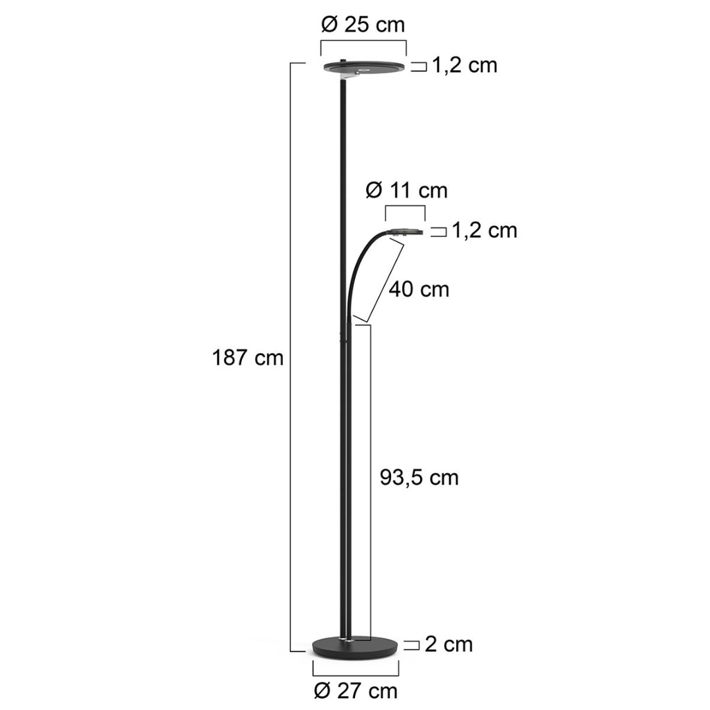 TUROUND Floor Lamp Dimensions - Steinhauer | Milola