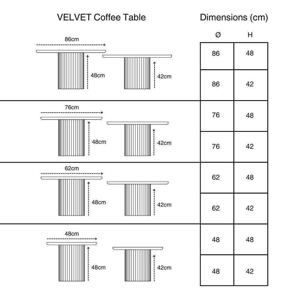 VELVET-Coffee Table-Ribbed Column Leg - Kristensen Kristensen | Milola