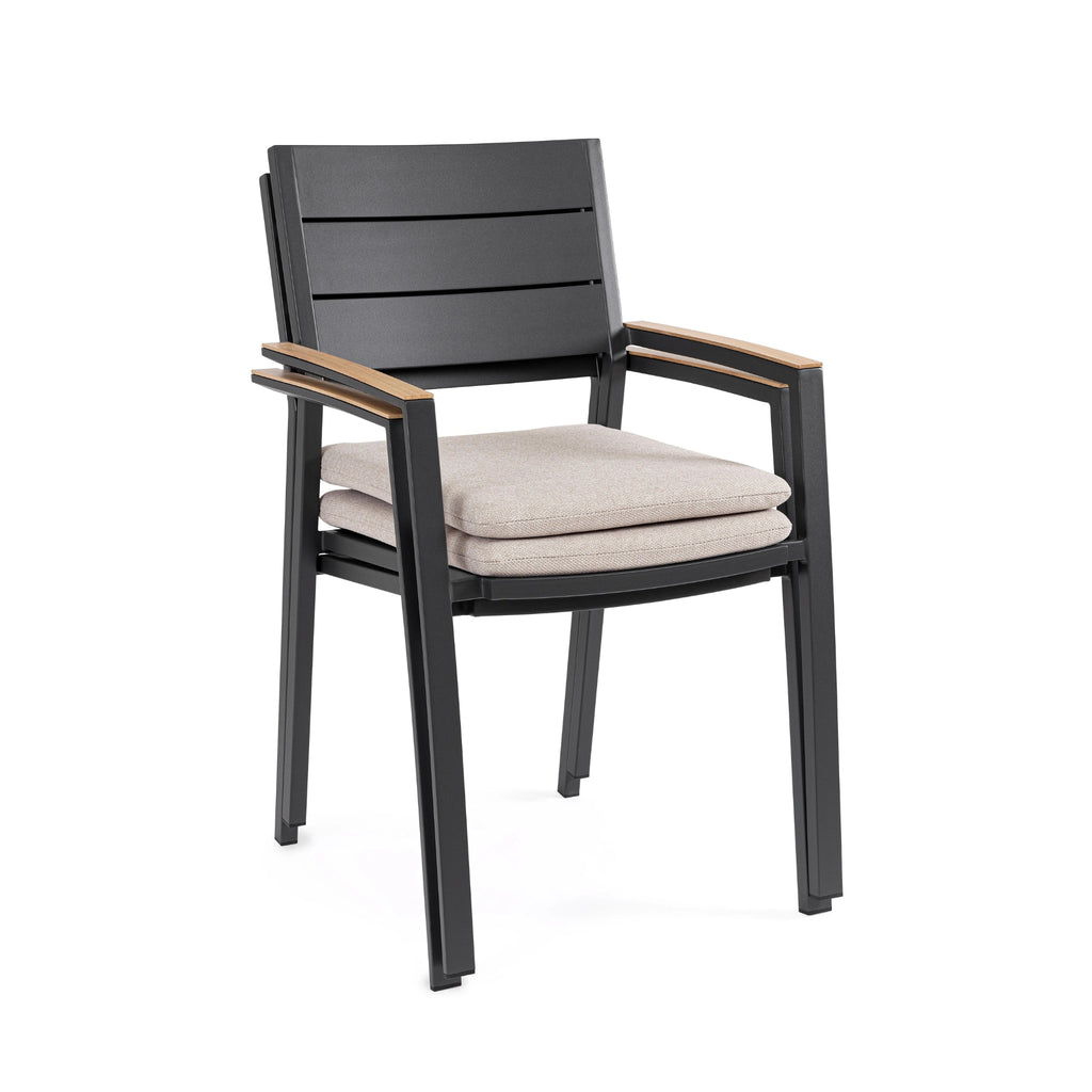 ZELMA Outdoor Dining Chair in Anthracite - Bizzotto | Milola