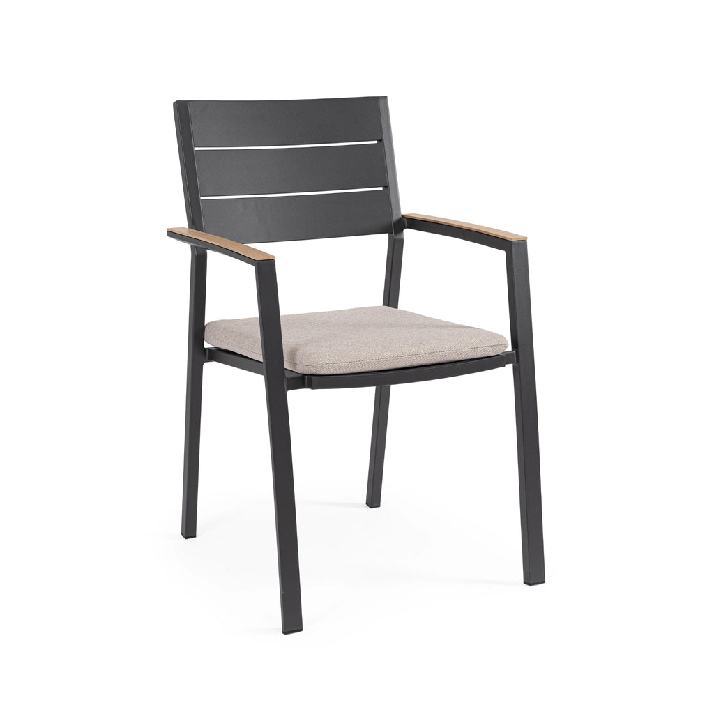 ZELMA Outdoor Dining Chair in Anthracite - Bizzotto | Milola