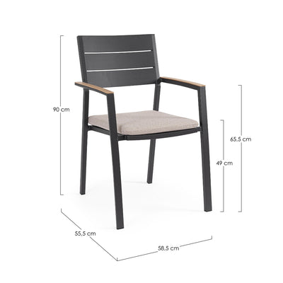 ZELMA Outdoor Dining Chair Dimensions - Bizzotto | Milola