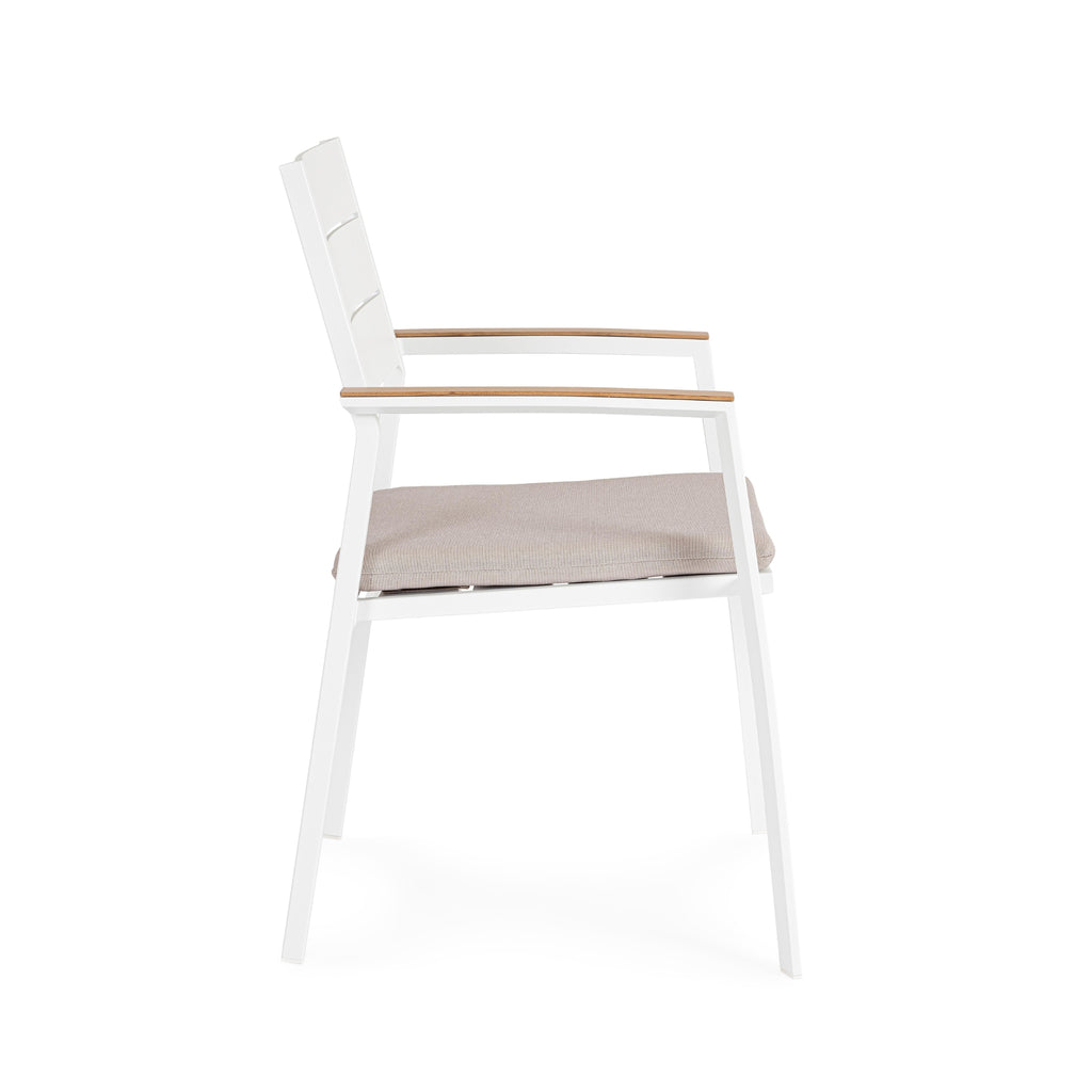 ZELMA Outdoor Dining Chair in White - Bizzotto | Milola