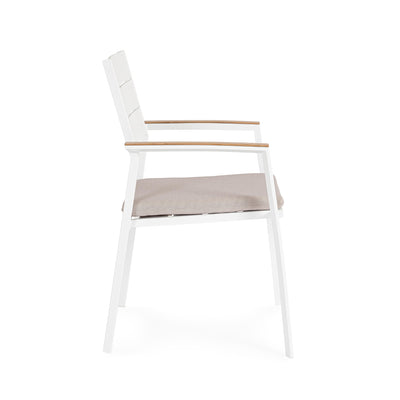 ZELMA Outdoor Dining Chair in White - Bizzotto | Milola