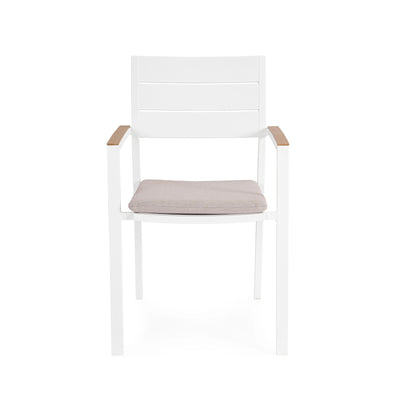 ZELMA Outdoor Dining Chair in White - Bizzotto | Milola